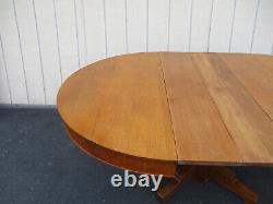 00001 Mission Oak Dining Table with 3 leafs