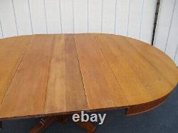 00001 Mission Oak Dining Table with 3 leafs
