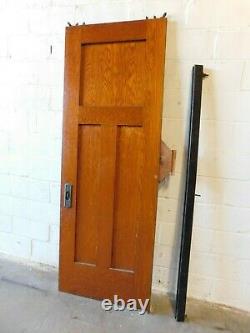 1800's Antique POCKET DOORS Three Panel CRAFTSMAN / MISSION Style Oak ORNATE