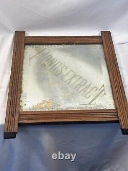 1900 arts & crafts mission ponds extract advirtising mirror oak frame drug store