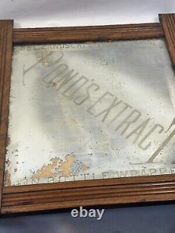 1900 arts & crafts mission ponds extract advirtising mirror oak frame drug store