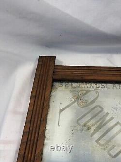 1900 arts & crafts mission ponds extract advirtising mirror oak frame drug store