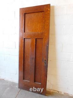 1900's Antique INTERIOR DOOR Three Panel CRAFTSMAN / MISSION Style Oak ORNATE