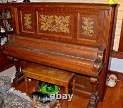 1902 Beautiful Kimball ARTS& Crafts/ Mission Piano In Quarter Sawn Oak Cabinet