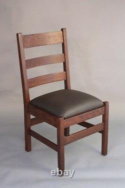 1910 Arts & Crafts Mission Charles Stickley Side Chair Craftsman Antique (8453)