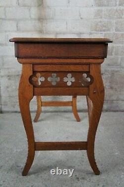 2 Antique Victorian Quartersawn Oak Folding Mission Campaign Writing Desks 32