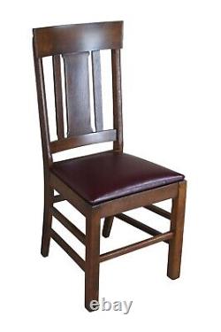 4 Antique Quartersawn Oak Mission Arts & Crafts Style Slat Back Dining Chairs