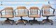 (4) Vintage Lawyer Banker Rolling Office Arm Chairs Set Of Four