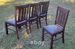 4 arts crafts mission oak slat back chairs SHIPPING available NO PROBLEM call