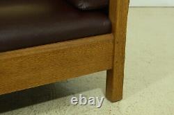 51789EC STICKLEY Mission Oak Arts & Crafts Leather Sofa