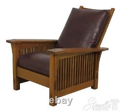 55348EC STICKLEY Mission Oak Leather Seat Morris Chair