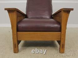 55348EC STICKLEY Mission Oak Leather Seat Morris Chair