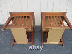 64344 Pair RIVERSIDE Furniture Mission Oak Lamp Table Stand Nightstands