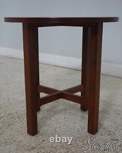 64379EC STICKLEY Round Harvey Ellis Mission Oak Lamp Table