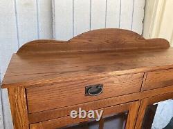 64762 CRAWFORD Furniture Mission Oak Curio Cabinet