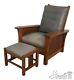 65836EC STICKLEY Mission Oak Leather Morris Chair & Ottoman