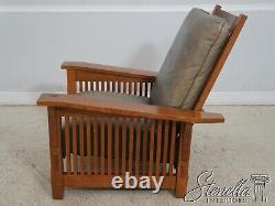 65836EC STICKLEY Mission Oak Leather Morris Chair & Ottoman