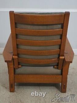 65836EC STICKLEY Mission Oak Leather Morris Chair & Ottoman