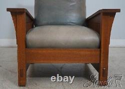 65836EC STICKLEY Mission Oak Leather Morris Chair & Ottoman