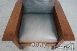 65836EC STICKLEY Mission Oak Leather Morris Chair & Ottoman