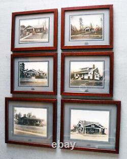 6 Antique Arts & Crafts Craftsman Mission Oak Hand Tinted Photo Frame 1910