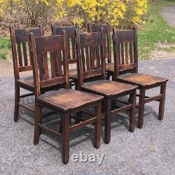 6 Mission Oak Dinning Chairs attr Michigan Chair Co stickley limbert era