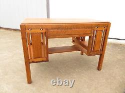 ANTIQUE Arts & Crafts MISSION OAK LIBRARY DESK With BOOK SHELF Writing Table