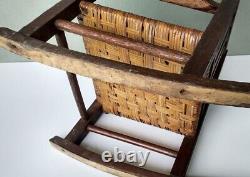 ANTIQUE MISSION OAK CHILDS ROCKING CHAIR with ORIGINAL WOVEN SEAT