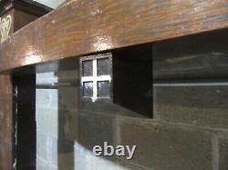 ANTIQUE OAK FIREPLACE MANTEL MISSION STYLE 63 x 61 47 OPENING SALVAGE
