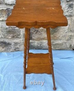ARTS & CRAFTS Mission Tambouret Plant Stand Two Tier Oak Table 29.5 Tall