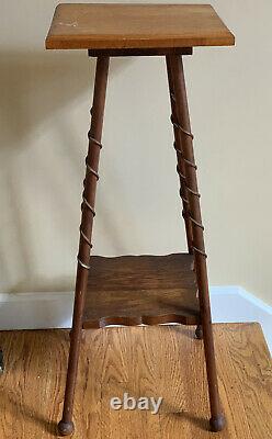 ARTS & CRAFTS Mission Tambouret Plant Stand Two Tier Table Oak
