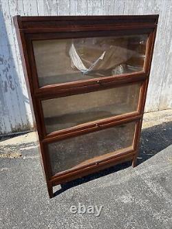 A Antique Oak Macey 3 Section Mission Style Stacking Bookcase circa 1910's