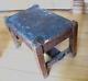 Ant. Orig. Arts & Crafts Mission Oak Stool Restorethrough Tenoned Stretcher