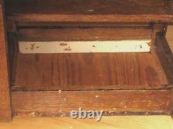 Ant. Orig. Arts & Crafts Mission Oak Stool Restorethrough Tenoned Stretcher