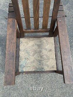 Antique 1900s Oak Child's Morris Chair Arts & Crafts Mission Stickley Reclining