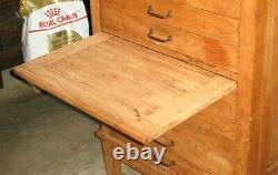 Antique 1912 Mission Oak 11 Drawer Flat Apothecary Map Architect File Cabinet