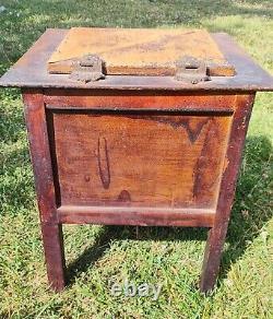 Antique American Mission Oak Commode, Bedside Wooden Toilet