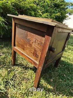 Antique American Mission Oak Commode, Bedside Wooden Toilet