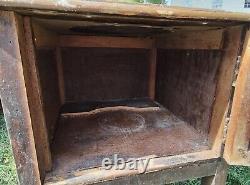 Antique American Mission Oak Commode, Bedside Wooden Toilet