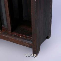 Antique Arts & Craft Mission Oak Sliding Door Bookcase Circa 1910