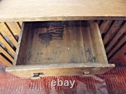 Antique Arts & Crafts Earlier Mission Oak Writing Desk Double Side Bookshelf