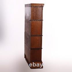 Antique Arts & Crafts Globe Wernicke Mission Oak Stack Barrister Bookcase, c1910