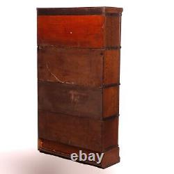 Antique Arts & Crafts Globe Wernicke Mission Oak Stack Barrister Bookcase, c1910