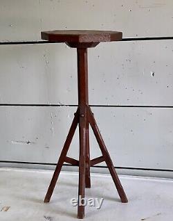 Antique Arts & Crafts Mission Handmade Oxblood Red Side Table