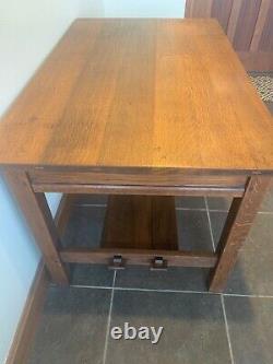 Antique Arts & Crafts Mission L&JG Stickley Oak Desk/ Table