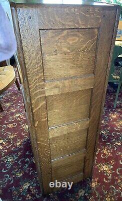 Antique Arts & Crafts Mission Oak 4 Drawer Filing Library Sole Cabinet Makers