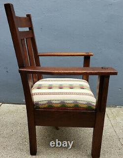 Antique Arts & Crafts Mission Oak Arm Chair