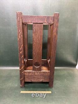 Antique Arts & Crafts Mission Oak Cane / Umbrella Stand Craftsman Stickley Era