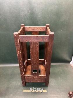 Antique Arts & Crafts Mission Oak Cane / Umbrella Stand Craftsman Stickley Era