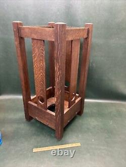 Antique Arts & Crafts Mission Oak Cane / Umbrella Stand Craftsman Stickley Era